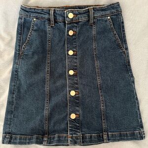Ann Taylor Denim Button-Front Skirt